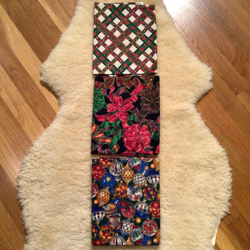 Joan Messmore holiday print fabrics, set of 3